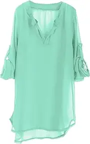 [Generic] Little Girls Sequin Top Beach Cover Up for Girl Chiffon Shirt Bikini Beachwear Bathing Suit Beach Dress Swim Coverup Multi Pack Girls Shirts