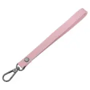 Leather Wristlet Strap for Purse, Clutch, Wallet(Pink Leather, Black Clasp)