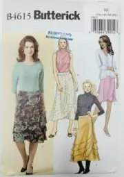 Butterick B4615 Misses Skirt Flared Wrap PLUS Sizes 14 -20 Sewing Pattern