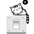 3 PCS Cute Cat Nap Pet Light Switch Funny Wall Decal Vinyl Stickers Black `hg