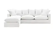 Brosa Palermo 3 Seater Modular Sofa with Left Chaise (White)