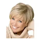 Chic Pixie Cut Wig for Women - Platinum Blonde Synthetic Hair with Bangs for Dai