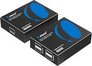 Orei USB Over Cat5e/6 Extender Upto 330 Feet - Extends USB 2.0 Signal Over LAN Ethernet with 2 Ports - Power Over Cable for Long Distance Extension Supports All Operating System (USB-EX330-K)