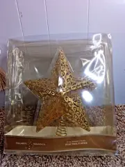 Dillard’s Trimmings Gold Glitter Star Christmas Tree Topper 12" Diameter NEW