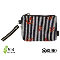 在飛比找蝦皮商城優惠-KURO-SHOP台灣製造 藍白線條 船錨 帆布 零錢包 鑰