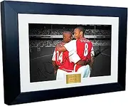 12x8 A4 Signed Ian Wright Thierry Henry Arsenal Autographed Autograph Signed Signature Photograph Photo Picture Frame Football Soccer Poster Gift BW