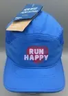 Brooks Women’s Run Happy 5 Panel Hat Red Heart Blue Lightweight Running Cap OSFA
