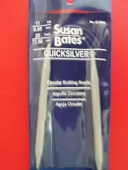 Susan Bates Quicksilver circular needle, plastic, size 11, 29"