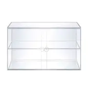 2 Tier Cupcake Cabinet Display Shelf Unit Acrylic Cake Bakery Case Stand Model Donut Pastry Toy Showcase 5mm Thick Transparent