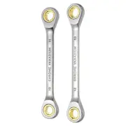 1 Set Double Box End Ratchet Wrench 10X11mm / 12X13mm 72 Tooth Ratchet Spanner