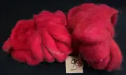 Needle Felting 100% Natural Wool Top Roving: BRIGHT FIRE RED - 3 Ounces