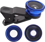 POPETPOP 3 in 1 Cell Phone Lens Kit with Universal Clip on Phone Camera Lens,Wide Angle Lens Macro Lens Fisheye Lens Kits Compatible for Smartphone