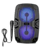 Rechargeable Bluetooth Party Speaker, LED Lights, FM, USB, TWS, Wired Microphone