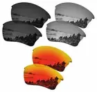 SmartVLT Men's Replacement Lenses for Half Jacket XLJ -Black & Silver & Red