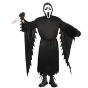 Scream Costume Suit w/Prop Weapon Scary Ghost Face Mask Halloween Adult & Kid