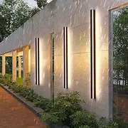Outdoor Square Wall Lights Exterior Wall Sconce IP65 Waterproof Outside Aluminum Wall Lighting Black External LED Front Door Wall Lamp for Garden Patio Garage Porch (40CM,Warm Light 3000K) KeYJ
