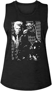 [American Classics] Billy Idol T Shirt Motorcycle Photo Womens Sleeveless Muscle Tank Top 80s Music Womens Summer Tops