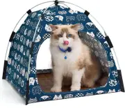 Lovely Blue Pet Cave - Indoor Cat Tent and Pet House, with Non-Slip Sole and Rem
