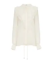 ruffled silk blouse FR36,FR38,FR40,FR42 off-white