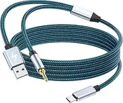 USB C to 3.5mm Aux Cable with Charger, 2 in 1 USB C to 3.5mm Headphone Car Stereo Aux Cable Charging Compatible with iPad/iPhone 15/15Pro, Galaxy S23 Ultra/S23+/S22/S22+/S21FE, Pixel 7 iPro/6/5