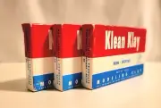 3 KLEAN KLAY Vintage Modeling Clay Natural - #20 Non-Drying 16 oz Blue & Red Lot