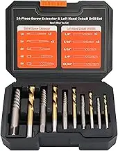 10PCS Stripped Screw Extractor Set, 35# Cr-Mo & 6542 HSS Steel Cobalt Left Handed Drill Bit | Broken Screw Extractor Kit | Easy Out Screw Extractor Set Removing Stripped Screws Broken Bolts