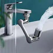 2 Modes 1080 Degree Faucet Extender, Universal Mechanical Arm Faucet Aerator Splash Kitchen Tap Filter Nozzle Bubbler Bathroom Kitchen Washroom Faucet Aerator
