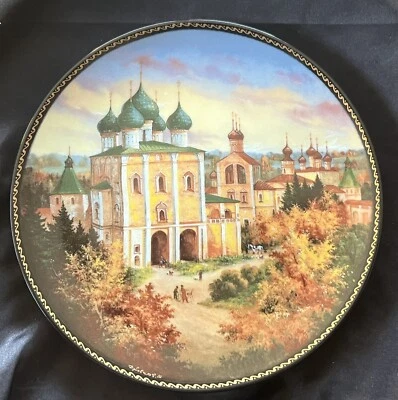 Boris and Gleb monastery Russian Hand-painted Collectable Plate 1992 Dubovikov