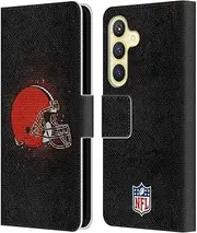 Head Case Designs Officially Licensed NFL LED Cleveland Browns Artwork Leather Book Wallet Case Cover Compatible with Samsung Galaxy S24 5G