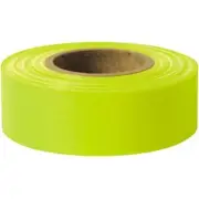 Presco Solid-Color Roll Flagging, PresGlo, Taffeta, 1 3/16" x 150', Lime Glo,