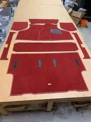 Classic Mini Red Tufted Car Carpet RHD 1973 to 2000