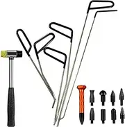 6/17Pcs Car Dent Repair Hooks、 Stainless Steel Push Rods 、Car Body Dent Removal Crowbar Kit 、Automotive Ding Hail Puller Set