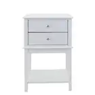 White Bedside Side Table 2 Drawers Storage Cabinet Nightstand Unit Lamp Shelf
