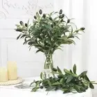 Handmade Artificial Olive Branch With Olive Fruit Fake Plants Living Room