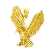 14K Gold Fierce Eagle Pendant