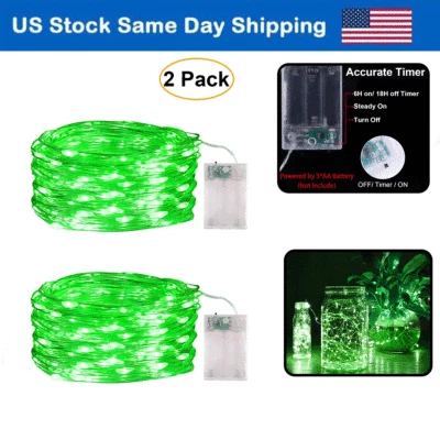 Battery Operated LED String Fairy Copper Lights 16FT 50 LED Valentines Day Decor