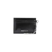 [Alexander Mcqueen] Alexander Mcqueen-Black Leather Sling Card Holder-Uomo OS OS