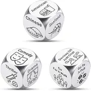 Santa Swap Gift Exchange Dice, Christmas Stocking Stuffers for Women Men, White Elephant Gifts for Adult, Anniversary Steel Food Dice Gifts for Couples Wife Valentine's Day Gift Birthday Gifts Him Her