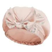 Shower Cap, Reusable Shower Caps For Women, Bowknot Large Bathing Cap With Waterproof Exterior For All Hair Lengths