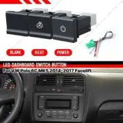 12V-24V Dash Center Control Panel POWER Push Switch Button For Polo 2014-2018