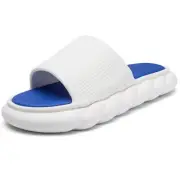 Yytlch Mens Slippers Cloud Shower Bathroom Non-Slip Slippes White Blue 9.5