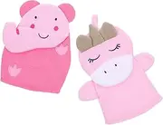 Ipetboom 2 Pack Bathing Scrubbing Gloves Boys and Girls Shower Mittens Exfoliating Gloves