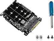 M.2 SSD to U.2 Adapter 2in1 M.2 NVMe and SATA-Bus NGFF SSD to PCI-E U.2 SFF-8639 Adapter PCIe M2 Converter,Without