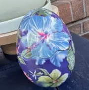 Easter Ceramic Egg Candle Holder Lilac Scent Basket Scented Decor Flower 4”