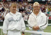 Martina Navratilova of the USA and Steffi Graf of West Germany po - Old Photo