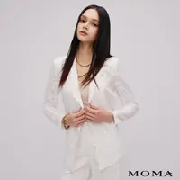 在飛比找momo購物網優惠-【MOMA】春形象款｜優雅雛菊蕾絲西裝外套(白色)