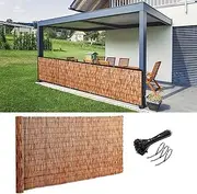Natural Fencing Rolls, Balcony Privacy Screen, Bamboo ReedFencing, Decorative Fence, Sun Blocking, Decorative Divider, for Outdoor Balcony Patio Garden Backyard(1.2 * 3.0m(3.9 * 9.8ft))