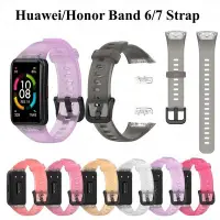 在飛比找Yahoo!奇摩拍賣優惠-華為 Huawei Band 7/6 智能手錶矽膠透明替換錶