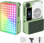 Amaran Ace 25c Pocket RGBWW LED Light, Boost Mode Up to 32W, Full-Color Mini Video Light (2,300-10,000K), 1,500 Lux@1m at 5,600K, 4500mAh Battery with PD Fast Charging for Mobile Creators (Green)