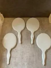Set of 4 Vintage Paintable Porcelain Handheld Mirror Frames